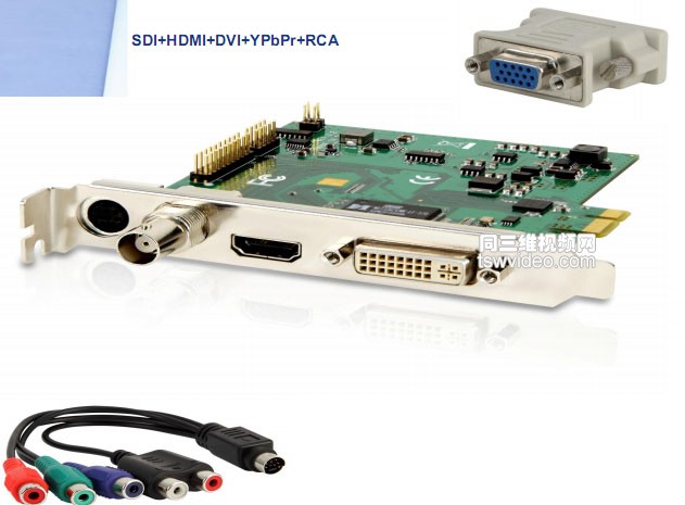 SDI+HDMI+DVI+YPbPr+RCA 视频采集卡同三维T110E